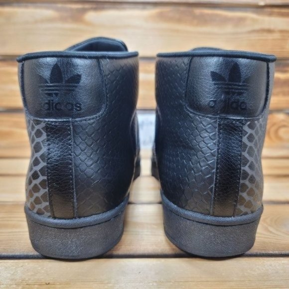 Adidas Casual Basketball Shoes for Men Pro Model Snakeskin Triple Black - Picture 9 of 9